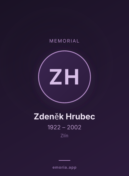Memorial portrait of Zdeněk Hrubec