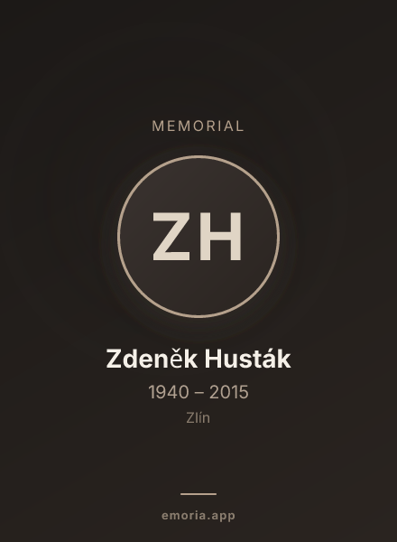 Memorial portrait of Zdeněk Husták