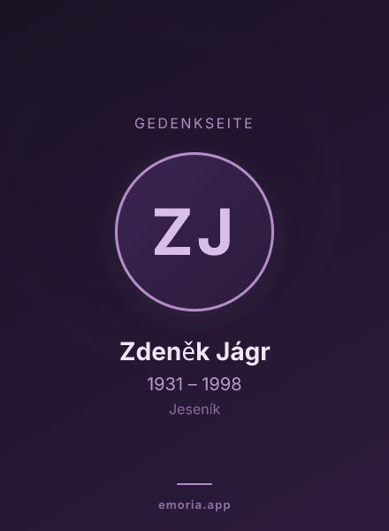 Gedenkportrait von Zdeněk Jágr