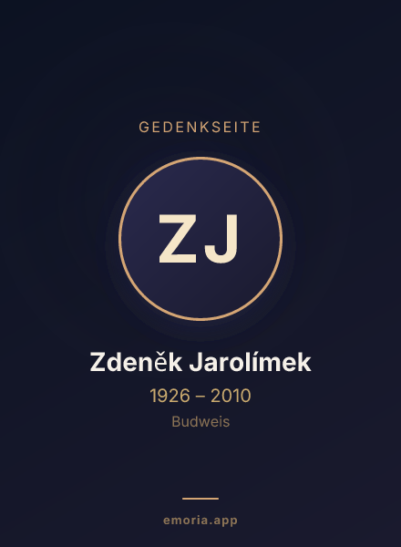 Gedenkportrait von Zdeněk Jarolímek