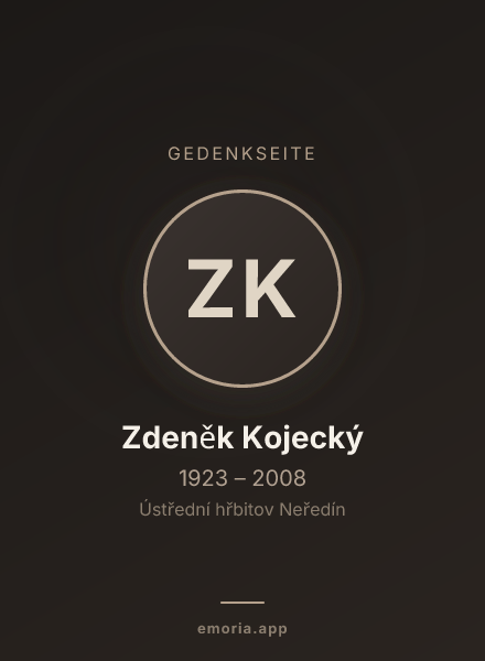 Gedenkportrait von Zdeněk Kojecký