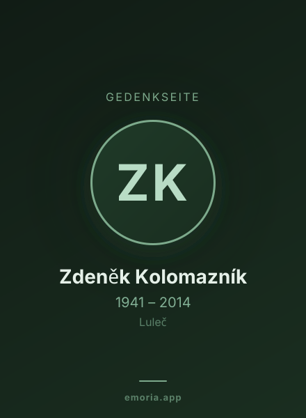 Gedenkportrait von Zdeněk Kolomazník