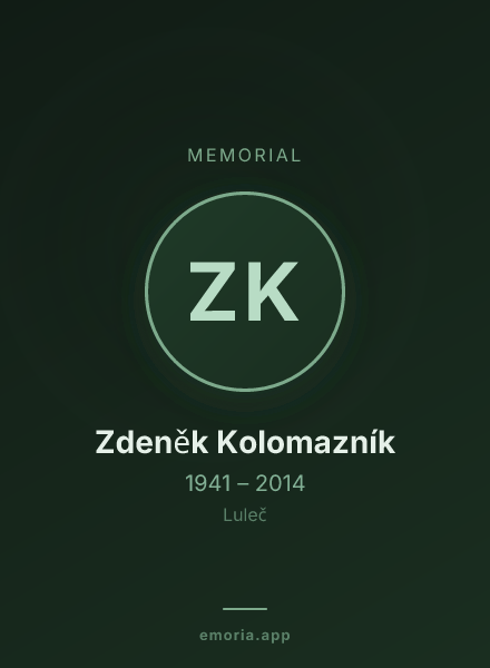 Memorial portrait of Zdeněk Kolomazník