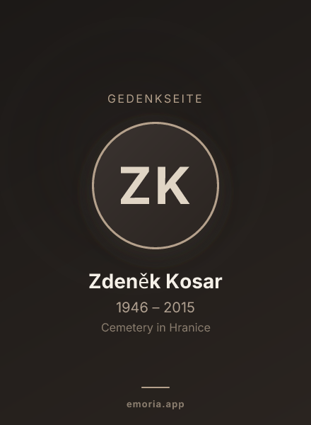 Gedenkportrait von Zdeněk Kosar