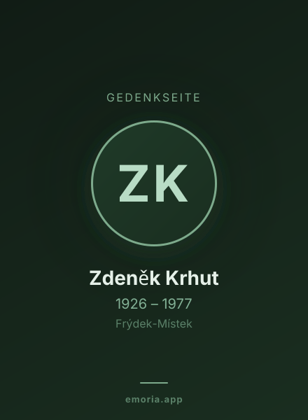 Gedenkportrait von Zdeněk Krhut