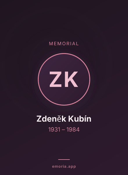 Memorial portrait of Zdeněk Kubín