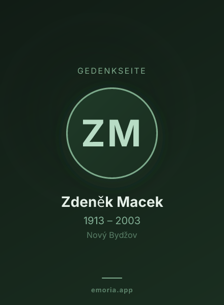 Gedenkportrait von Zdeněk Macek