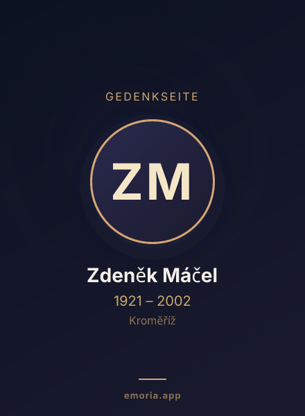 Gedenkportrait von Zdeněk Máčel