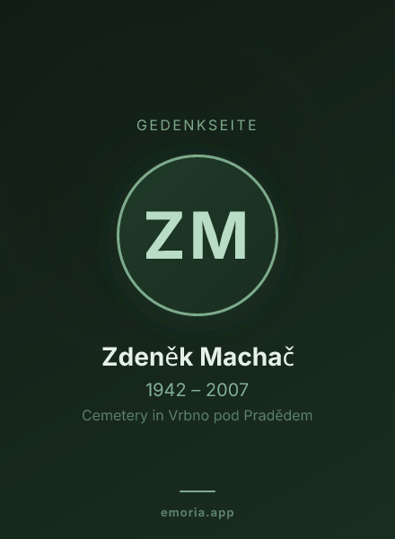 Gedenkportrait von Zdeněk Machač