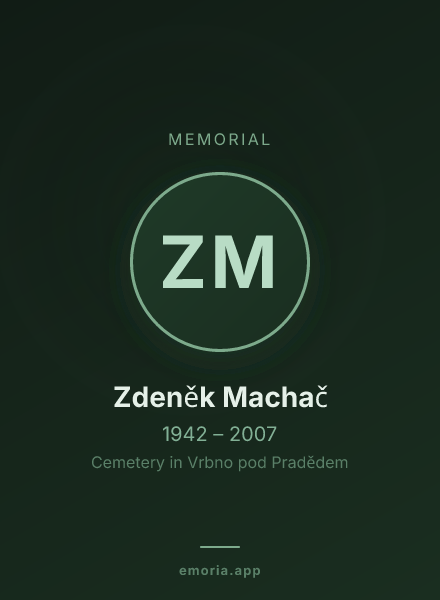 Memorial portrait of Zdeněk Machač