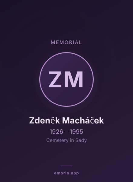 Memorial portrait of Zdeněk Macháček
