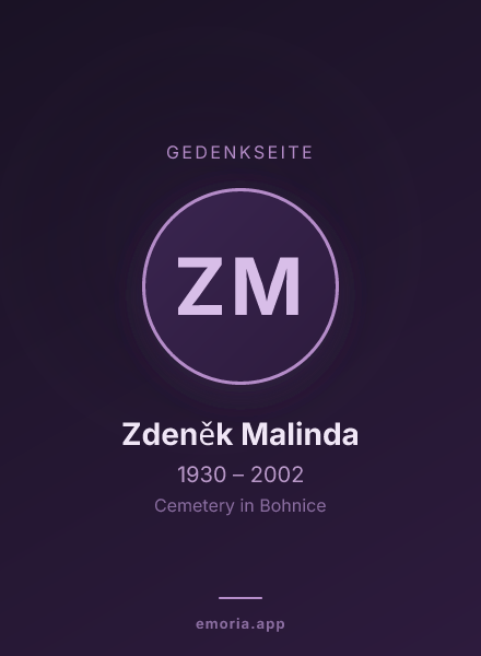 Gedenkportrait von Zdeněk Malinda