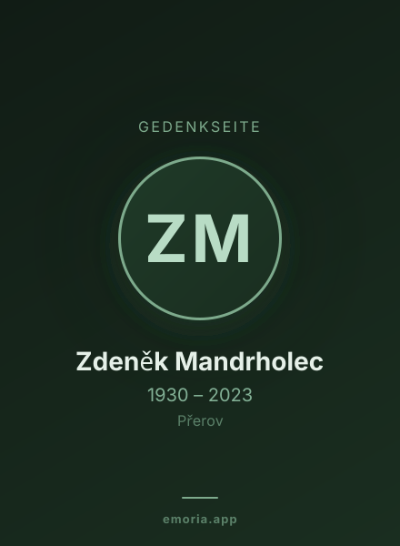 Gedenkportrait von Zdeněk Mandrholec