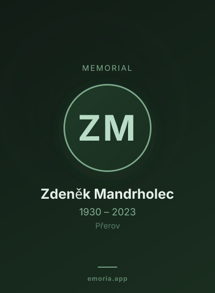 Memorial portrait of Zdeněk Mandrholec
