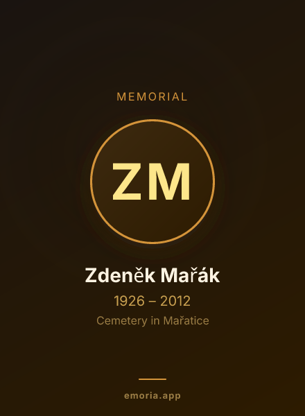 Memorial portrait of Zdeněk Mařák