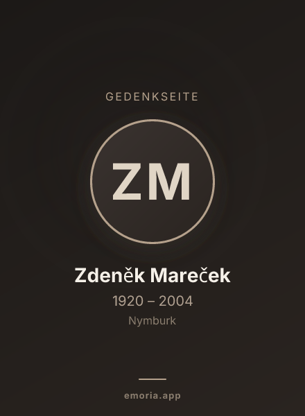 Gedenkportrait von Zdeněk Mareček