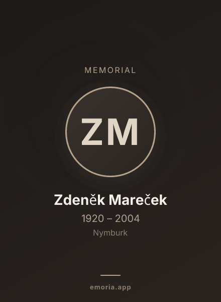 Memorial portrait of Zdeněk Mareček