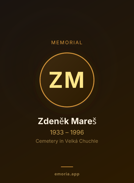 Memorial portrait of Zdeněk Mareš