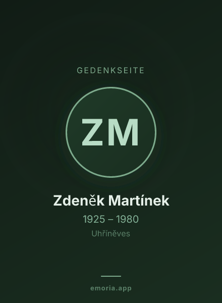Gedenkportrait von Zdeněk Martínek