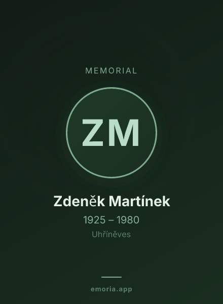 Memorial portrait of Zdeněk Martínek
