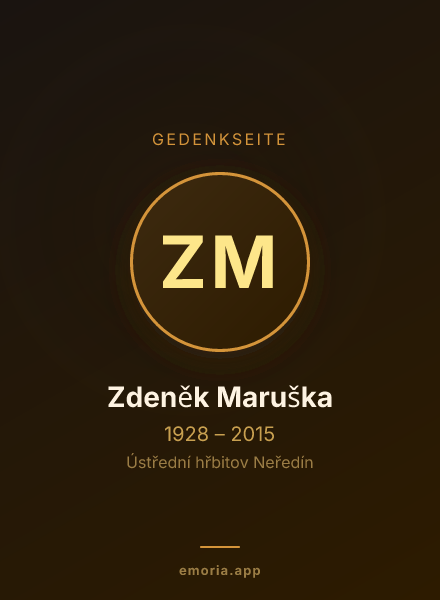 Gedenkportrait von Zdeněk Maruška