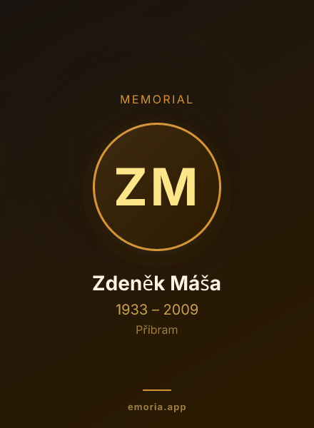 Memorial portrait of Zdeněk Máša