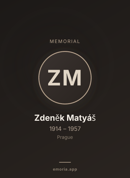 Memorial portrait of Zdeněk Matyáš