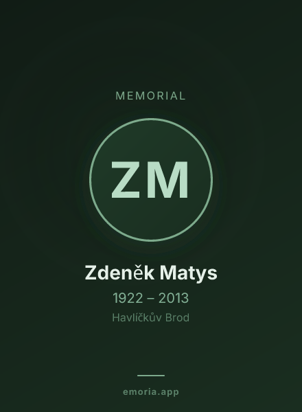 Memorial portrait of Zdeněk Matys