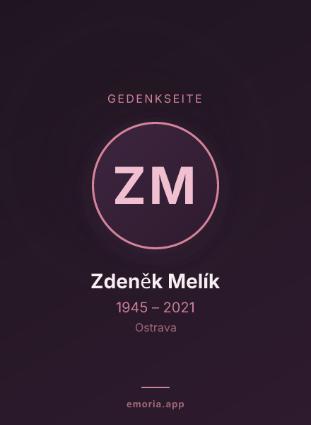 Gedenkportrait von Zdeněk Melík