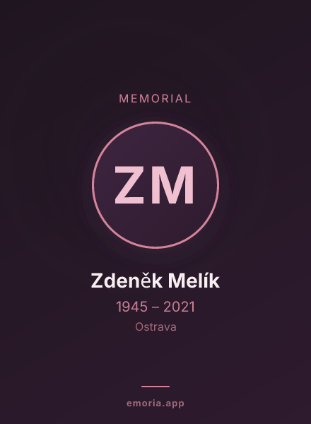 Memorial portrait of Zdeněk Melík