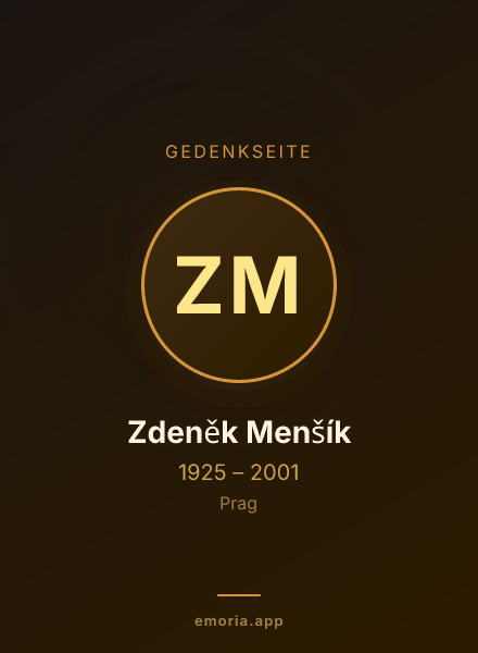 Gedenkportrait von Zdeněk Menšík