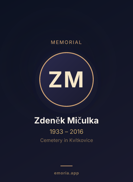 Memorial portrait of Zdeněk Mičulka