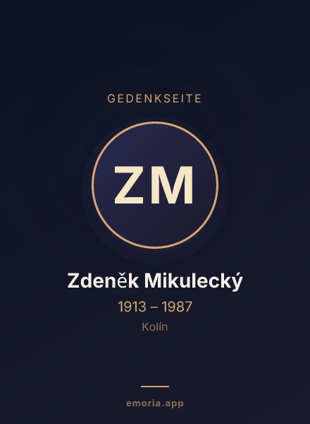 Gedenkportrait von Zdeněk Mikulecký