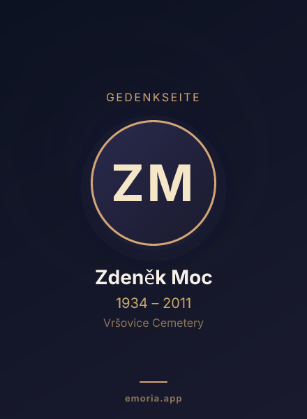 Gedenkportrait von Zdeněk Moc