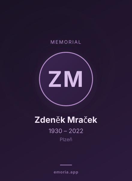 Memorial portrait of Zdeněk Mraček