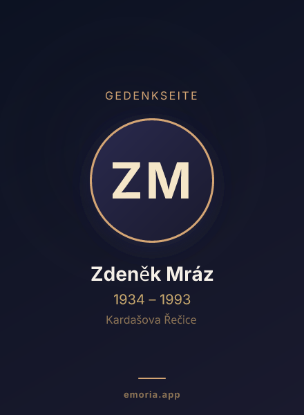Gedenkportrait von Zdeněk Mráz
