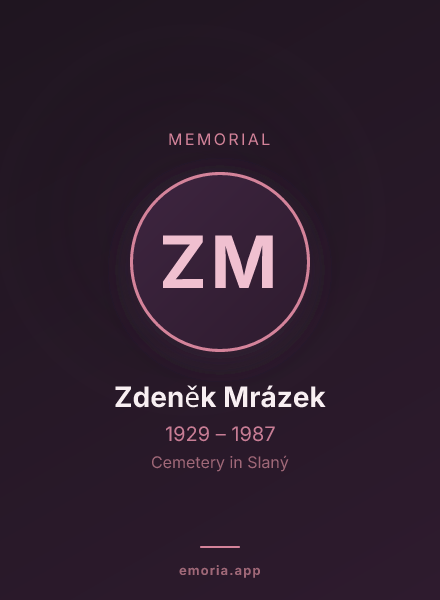 Memorial portrait of Zdeněk Mrázek