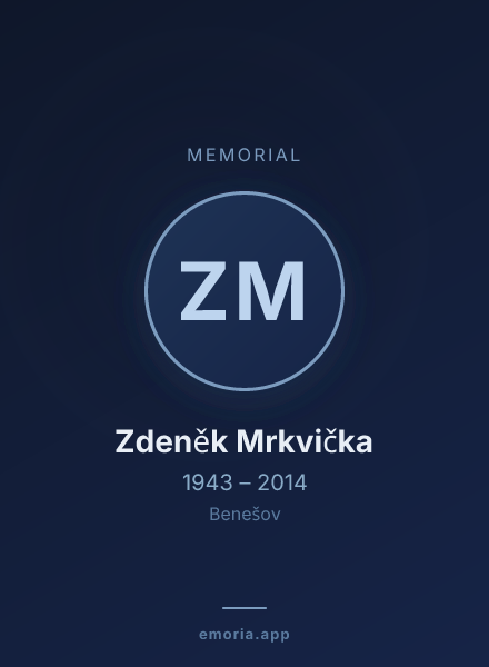 Memorial portrait of Zdeněk Mrkvička