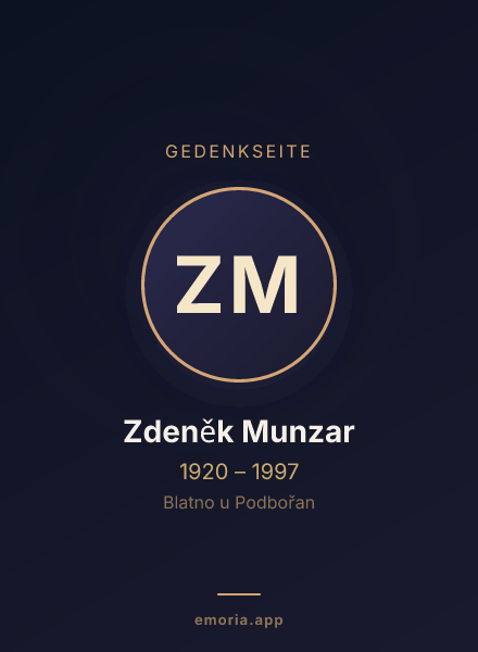 Gedenkportrait von Zdeněk Munzar