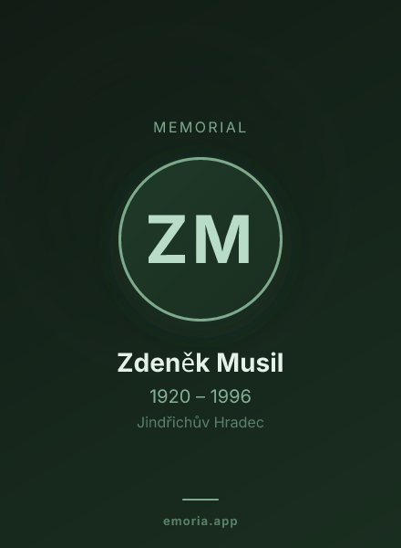 Memorial portrait of Zdeněk Musil