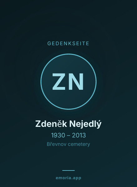 Gedenkportrait von Zdeněk Nejedlý