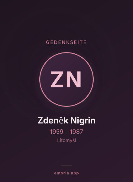 Gedenkportrait von Zdeněk Nigrin