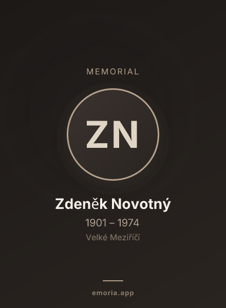 Memorial portrait of Zdeněk Novotný