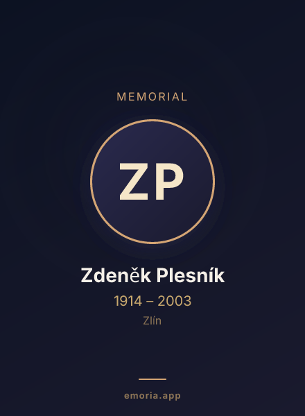 Memorial portrait of Zdeněk Plesník
