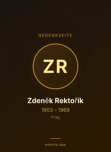 Gedenkportrait von Zdeněk Rektořík