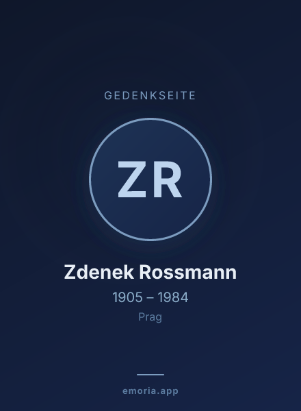 Gedenkportrait von Zdenek Rossmann