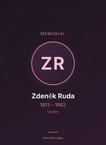 Memorial portrait of Zdeněk Ruda