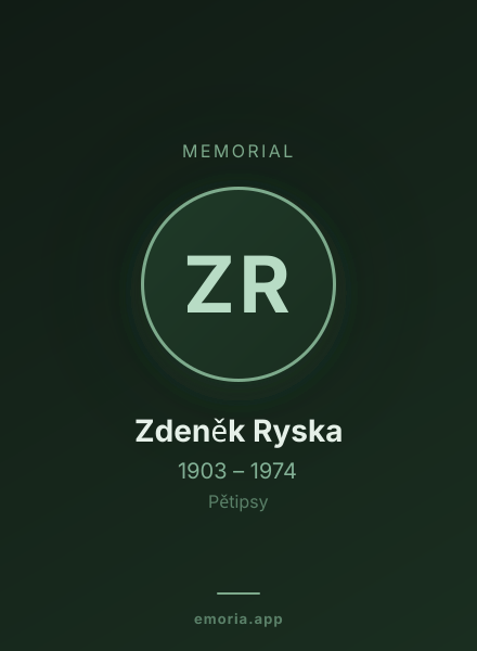 Memorial portrait of Zdeněk Ryska