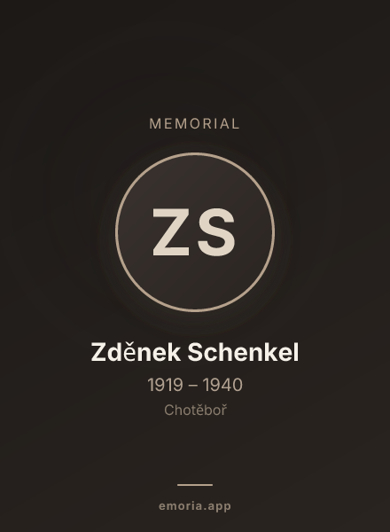 Memorial portrait of Zděnek Schenkel