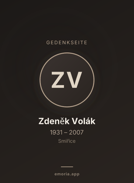 Gedenkportrait von Zdeněk Volák